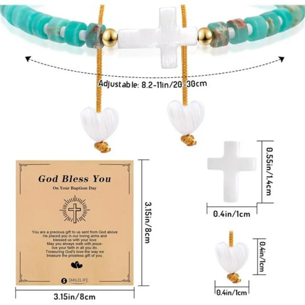 Cross Bracelet for Women, Girls & Boys - First Communion, Baptism & Christian